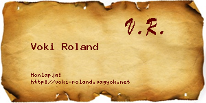 Voki Roland névjegykártya